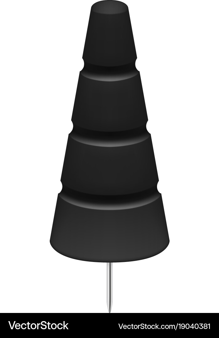 Black push pin in shape of tree Vector Image