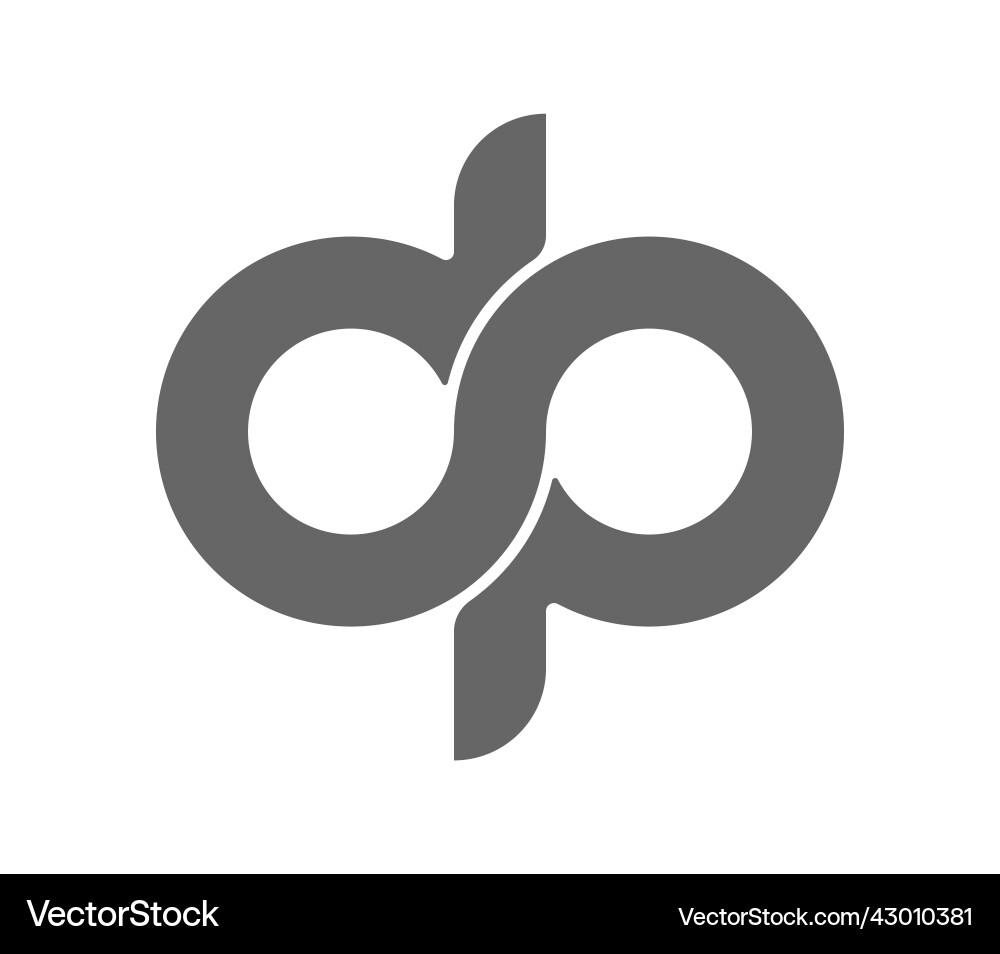 Circular combination of lowercase letters b and p Circular combination of lowercase letters b and p vector image