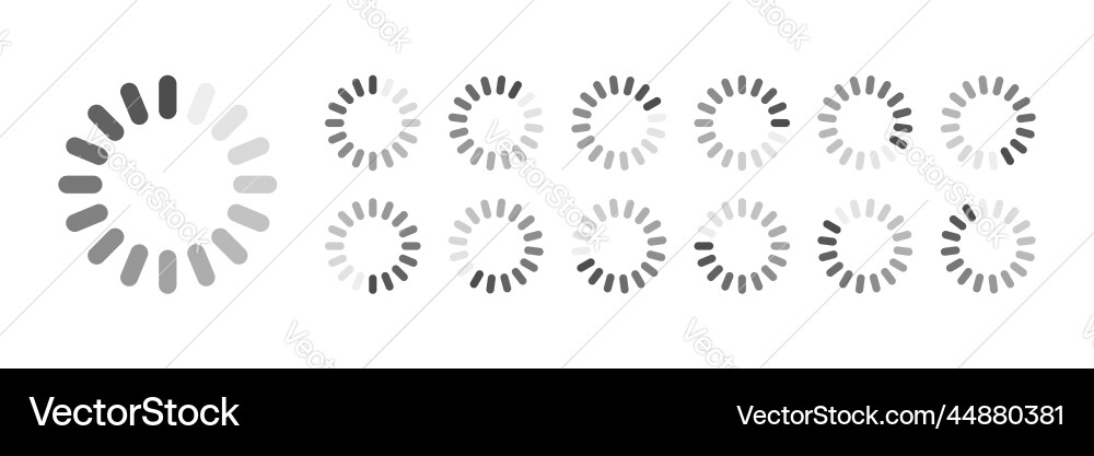 Circular loading buffering icons Circular loading buffering icons vector image
