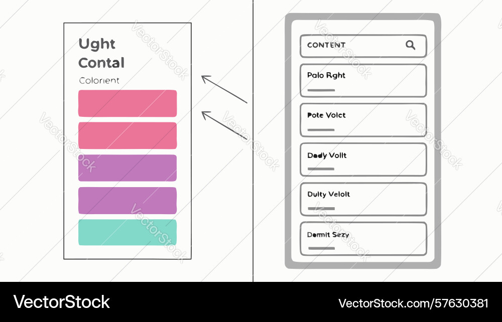 Clean ui ux style guide with light color palette Vector Image