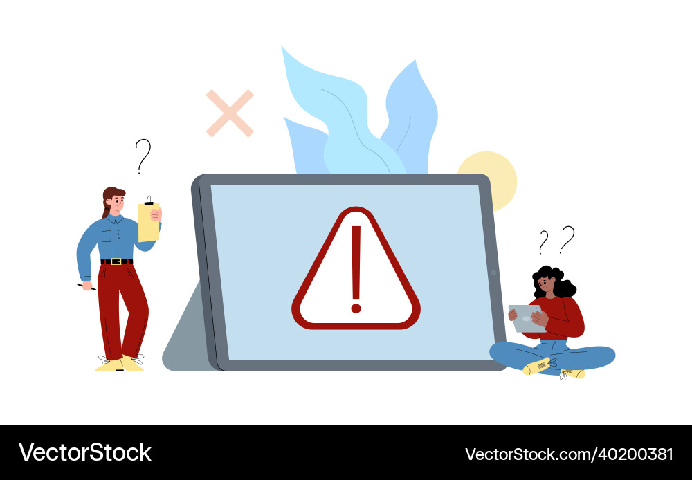 Computer- oder mobile App-Betriebssystemausfall Computer- oder mobile App-Betriebssystemausfall vektorbild