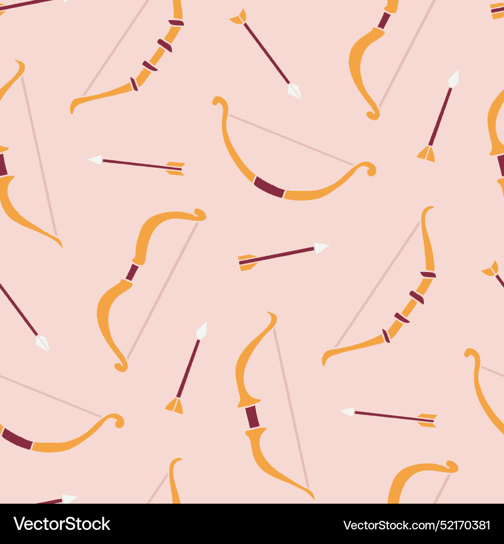 Curve bow arrow seamless pattern design Curve bow arrow seamless pattern design vector image