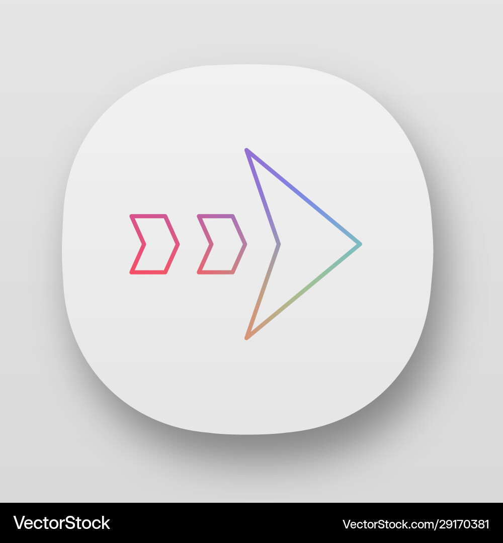 Dashed arrow app icon arrowhead showing right Dashed arrow app icon arrowhead showing right vector image