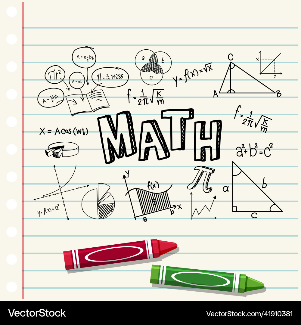 Doodle math formula with mathematics font Doodle math formula with mathematics font vector image