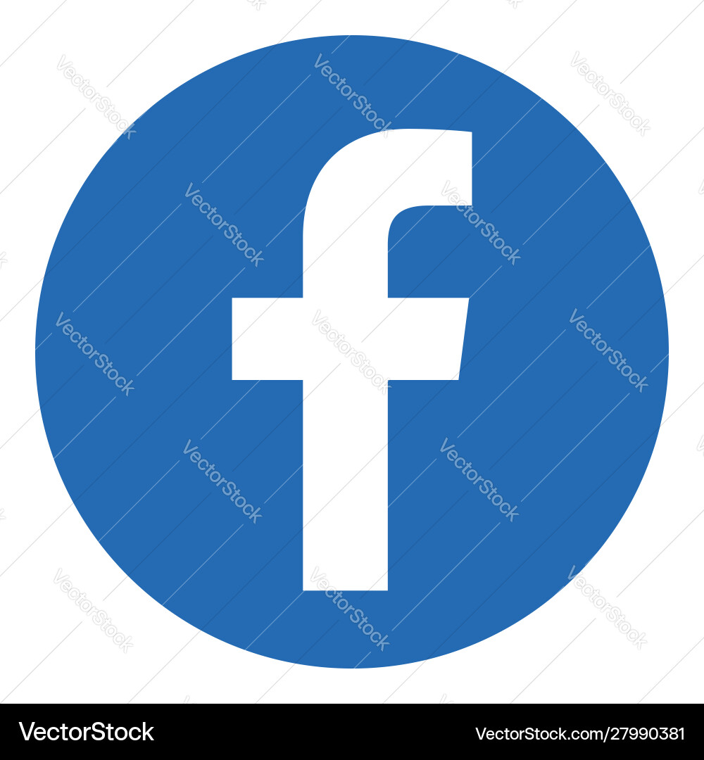 Facebook Logo Icon - Round – Royalty-Free Vector | VectorStock, image size:1000x1080