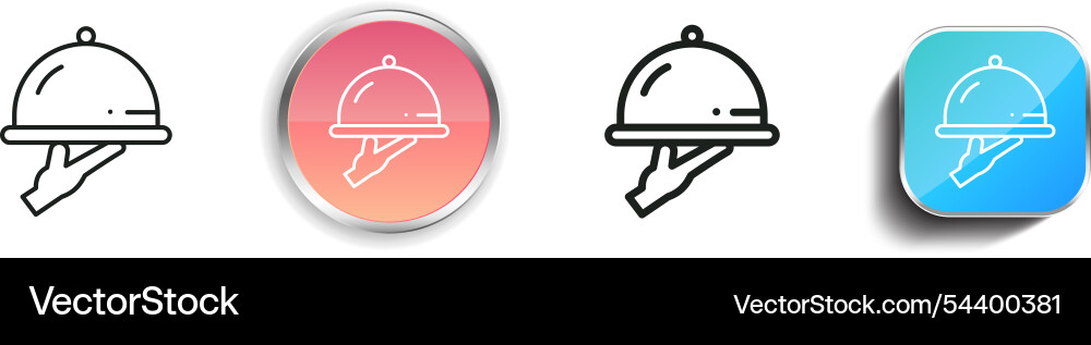 Food service icon thin linear regular and button vector image