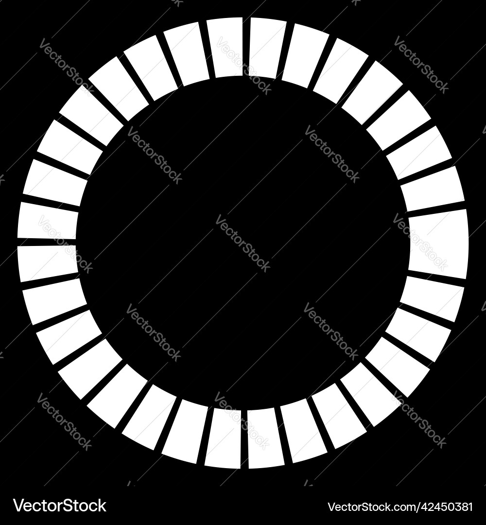 Geometric circle element with dashed lines radial Vector Image