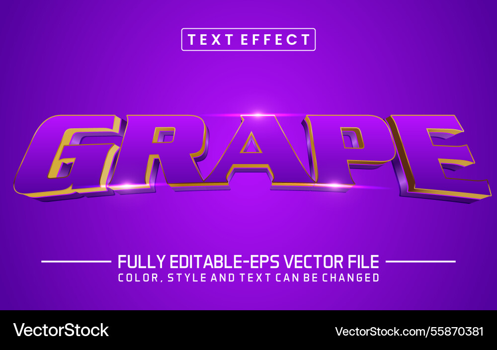 Grape font text effect editable vector image