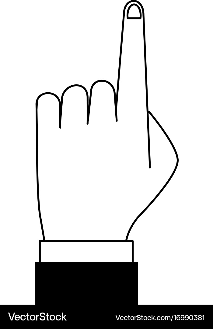 Hand with index finger up icon image vector image