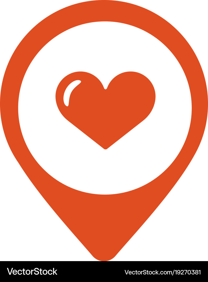 Map pointer with heart icon vector image