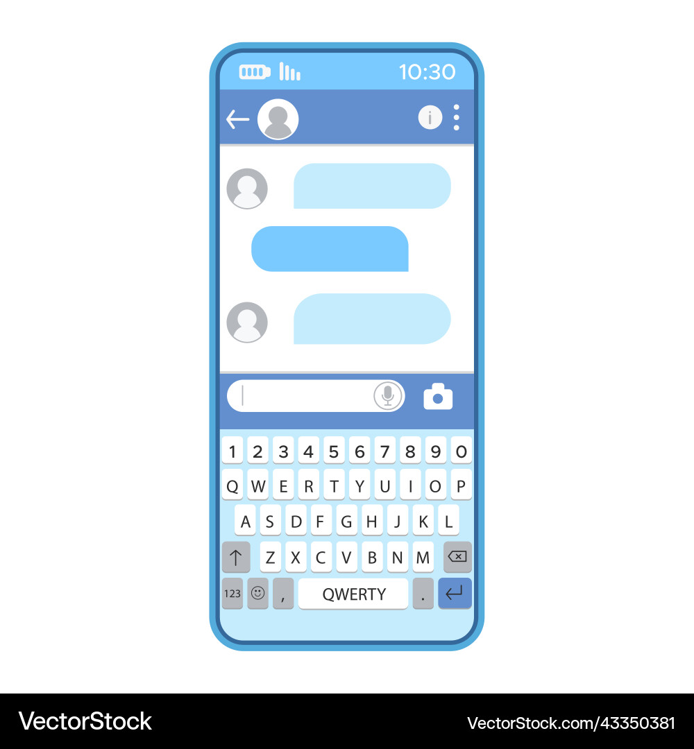 Messenger window on the phone screen online Vector Image