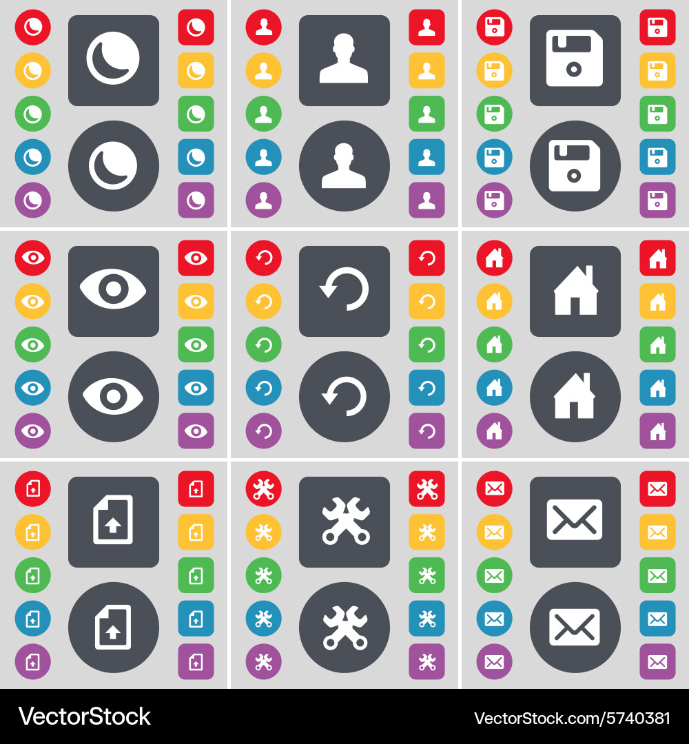 Moon avatar floppy vision reload house upload file vector image