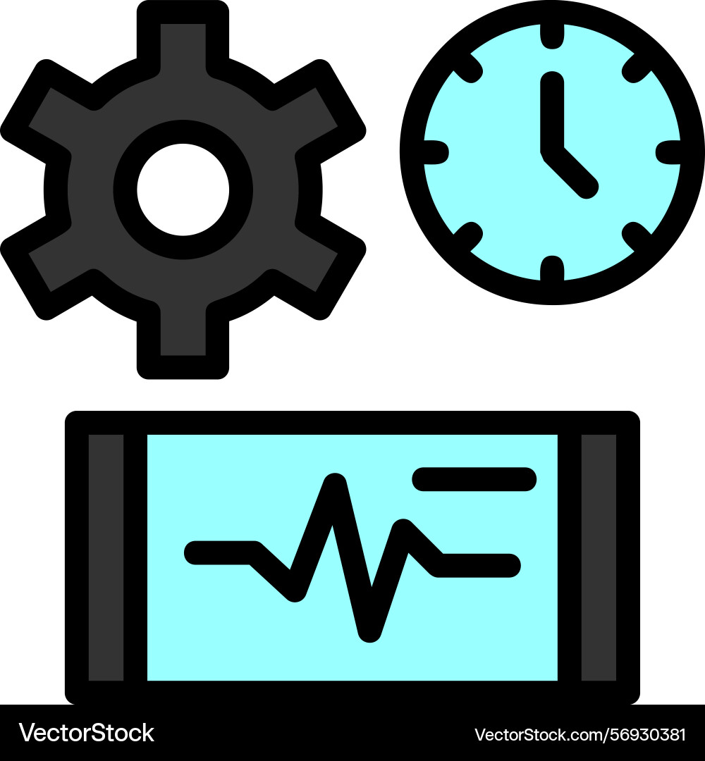 Quick pulse line filled style icon design Vector Image