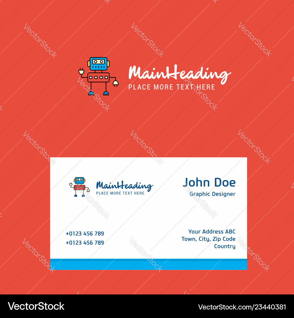 Robotics logo design with business card template Robotics logo design with business card template Vector Image