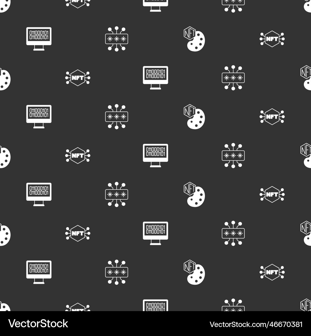 Set nft digital crypto art binary code and cyber Set nft digital crypto art binary code and cyber vector image