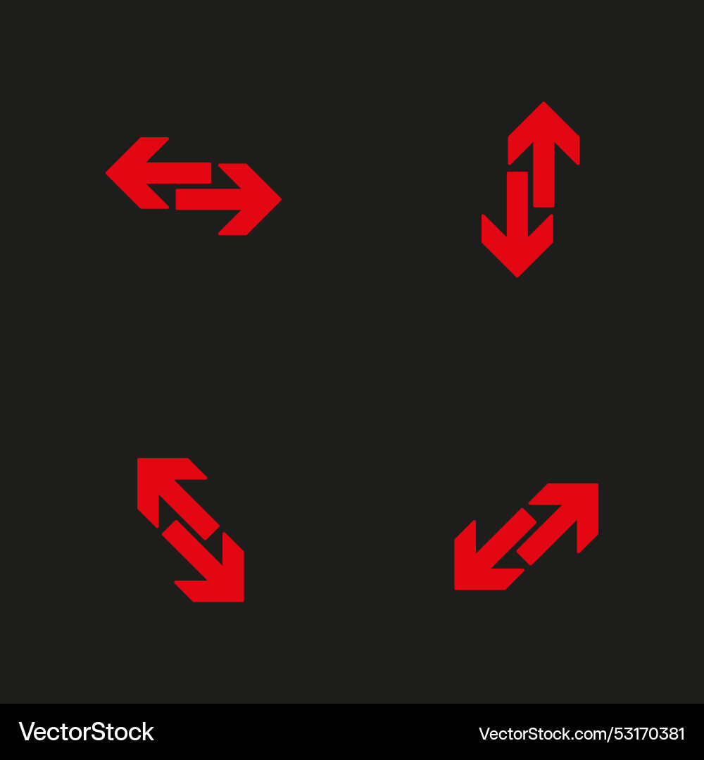 Set of red direction arrows navigation symbols up Vector Image