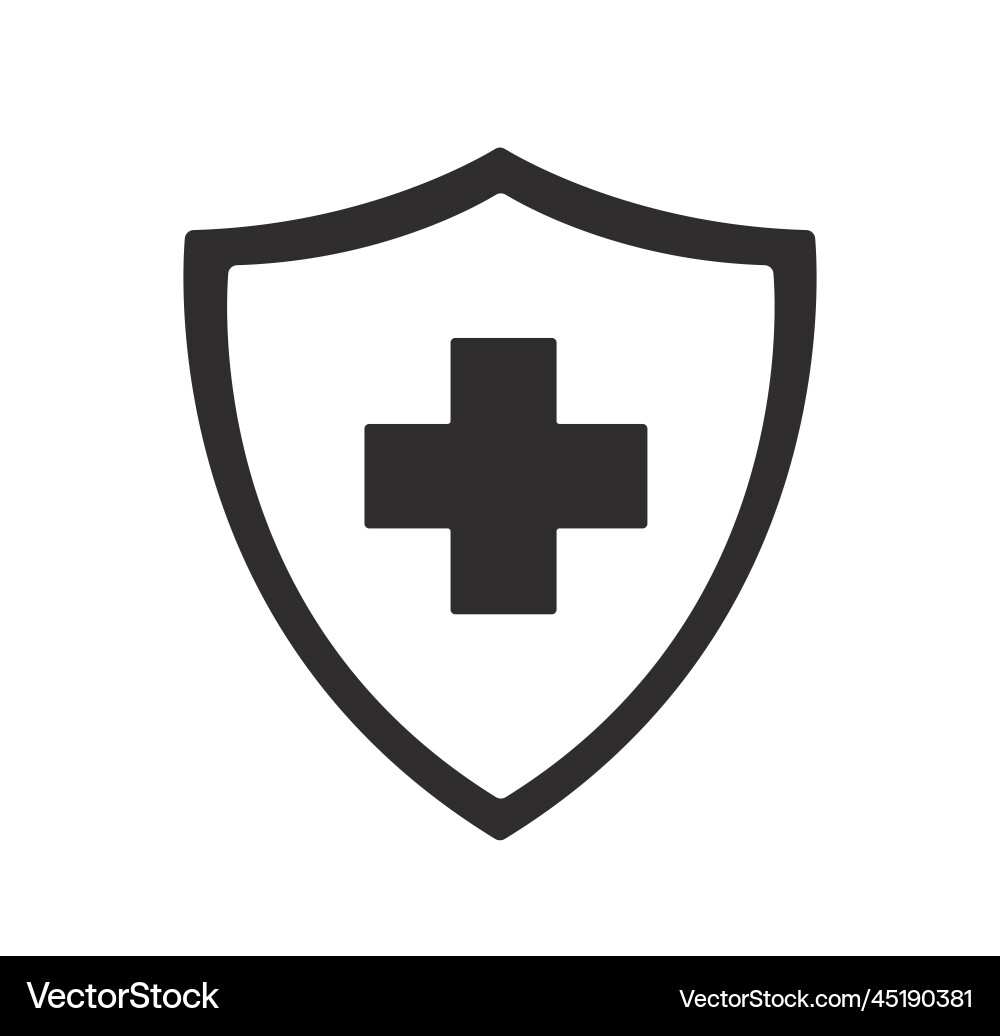 Shield guard medical icon – Royalty-Free Vector | VectorStock, image size:1000x1036