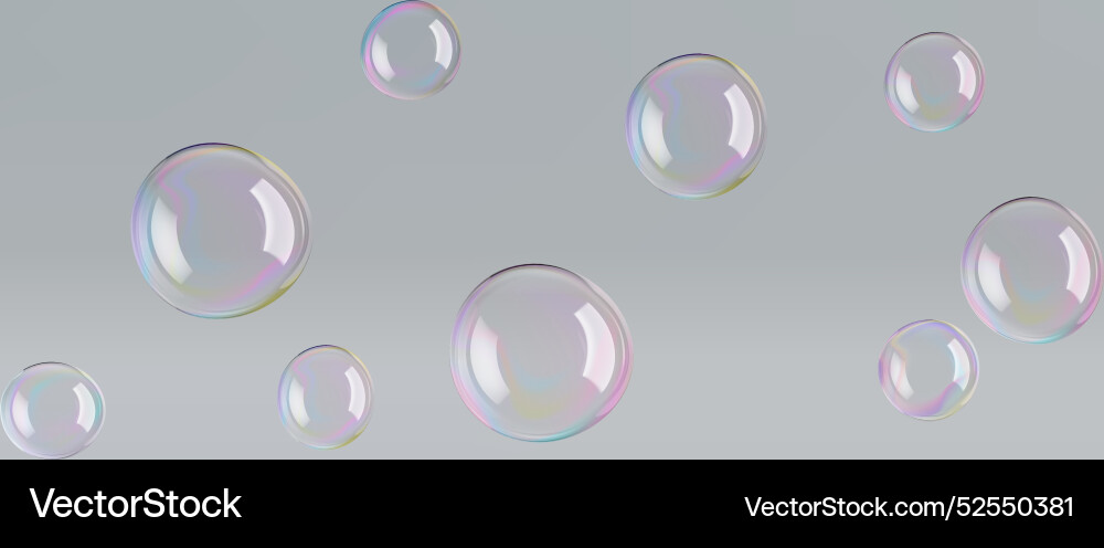 Water bubbles float in a transparent background Vector Image