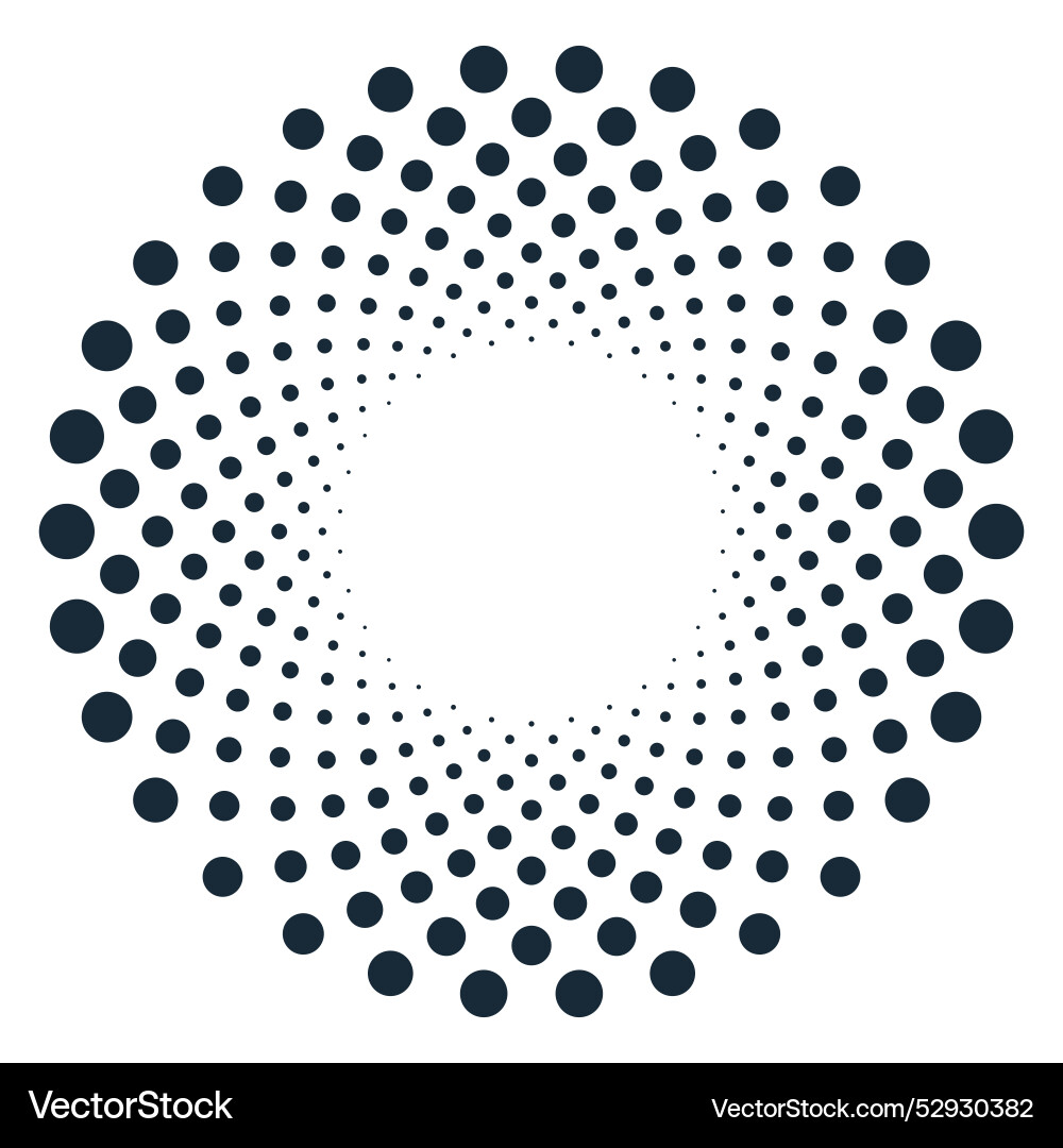 Abstract symmetry circular pattern with halftone vector image