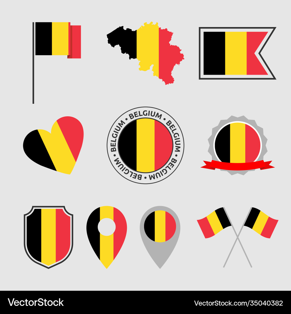 Belgien Flaggensymbole setzen belgian Symbol Belgien Flaggensymbole setzen belgian Symbol vektorbild