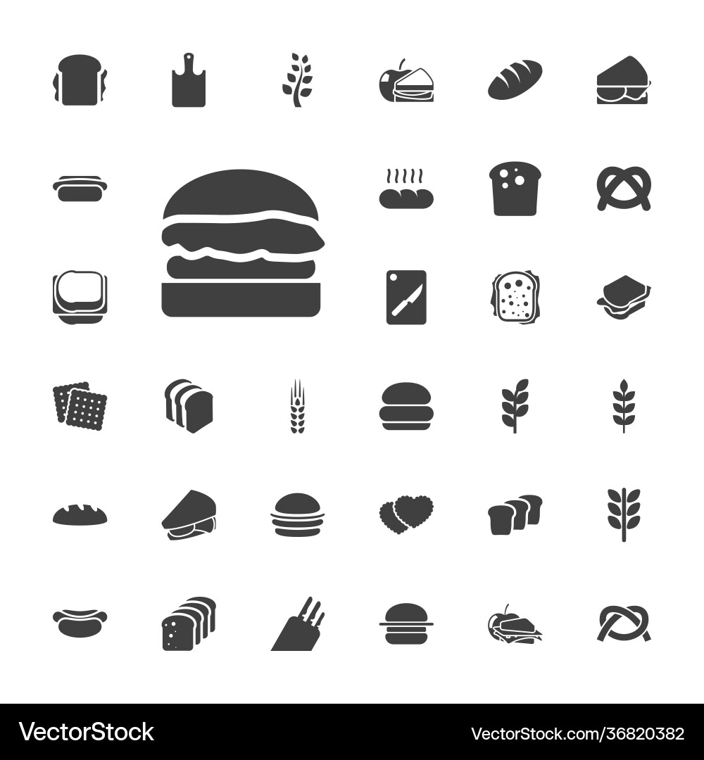 Bread icons Royalty Free Vector Image - VectorStock