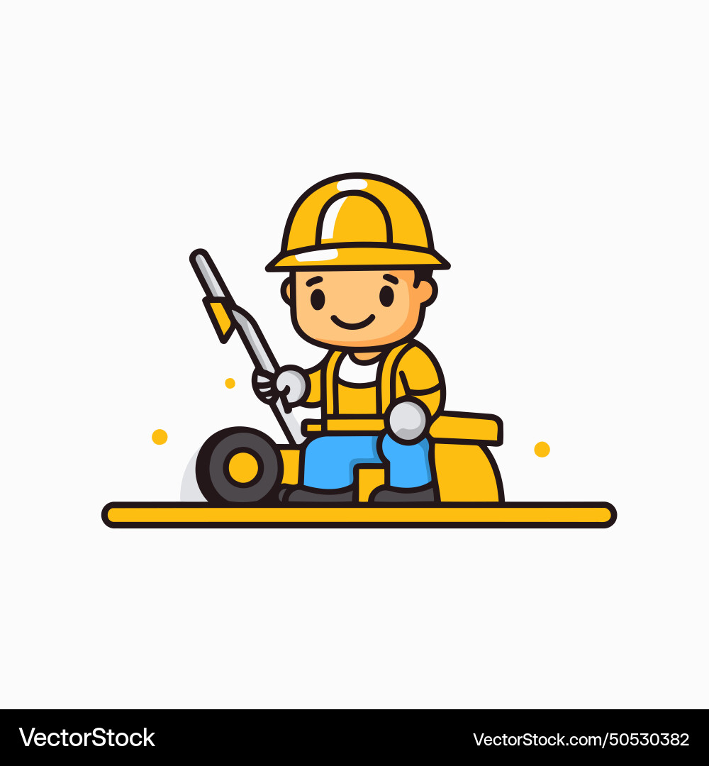 Cartoon construction worker in helmet Royalty Free Vector