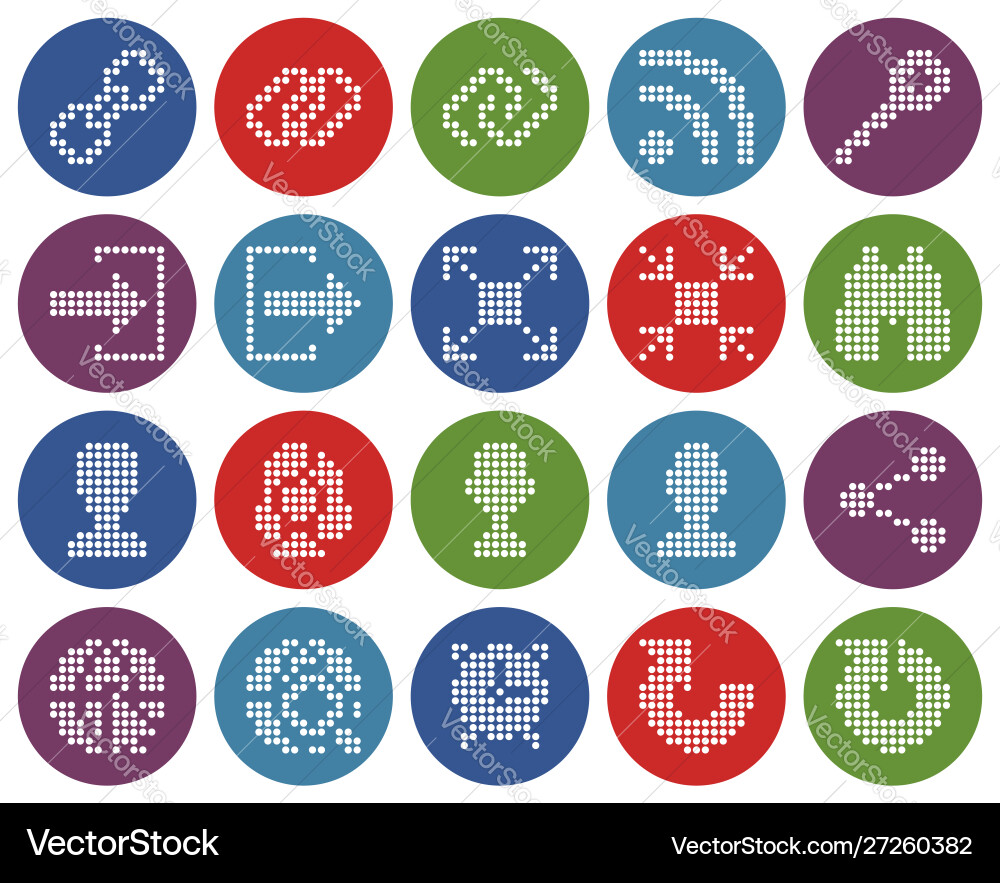 Collection round dotted icons user interface Vector Image
