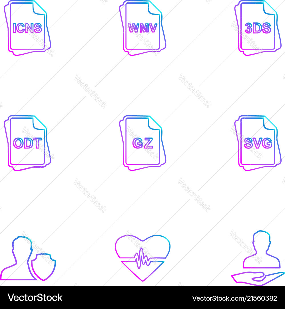 File type files documents eps icons set vector image