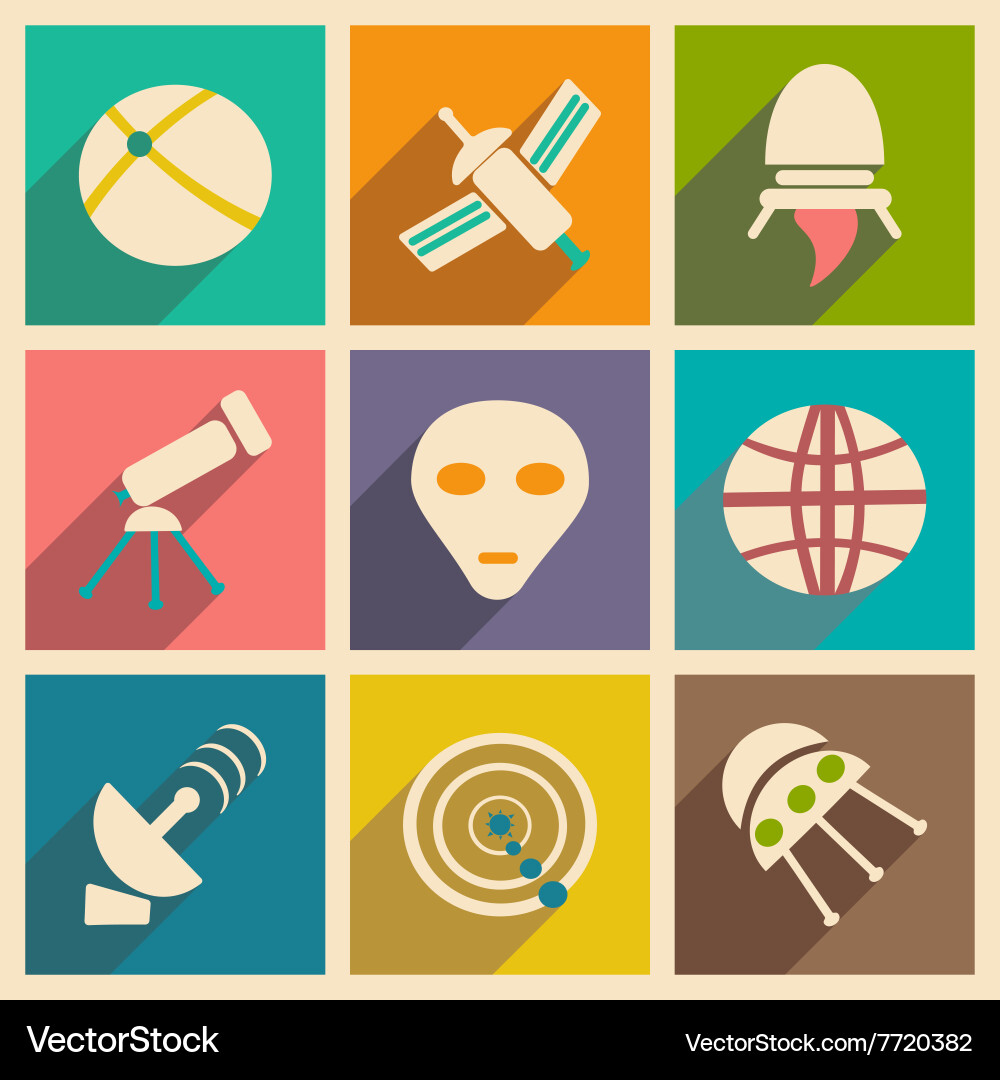 Flat with shadow concept and mobile application Vector Image