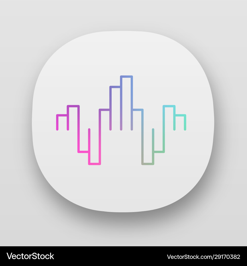 Geometric music wave app icon uiux user interface Geometric music wave app icon uiux user interface Vector Image