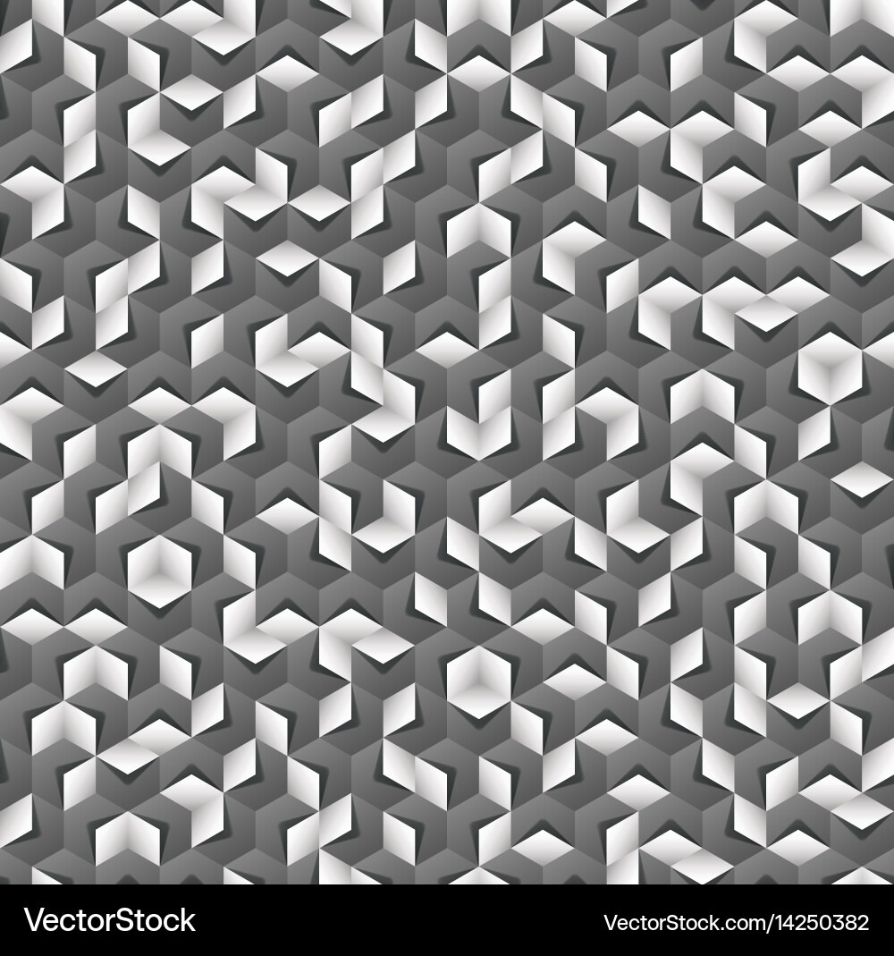 Grayscale hexagonale nahtlose Muster Vektorbild