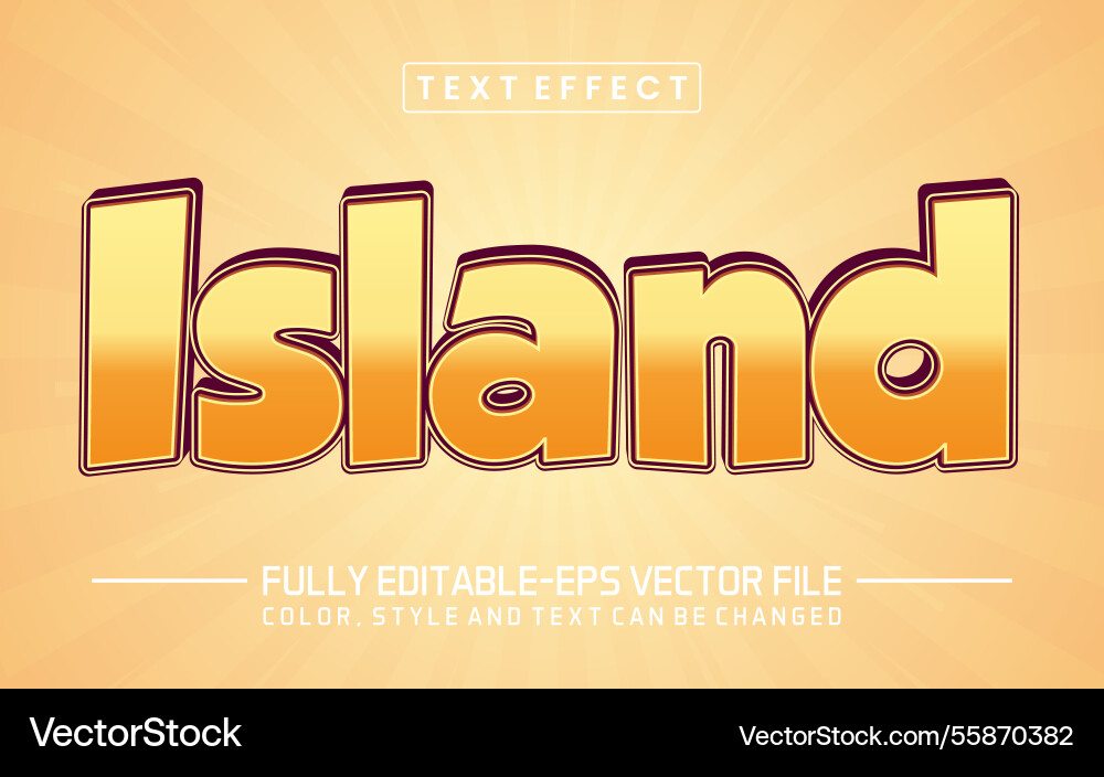 Island font text effect editable Island font text effect editable vector image