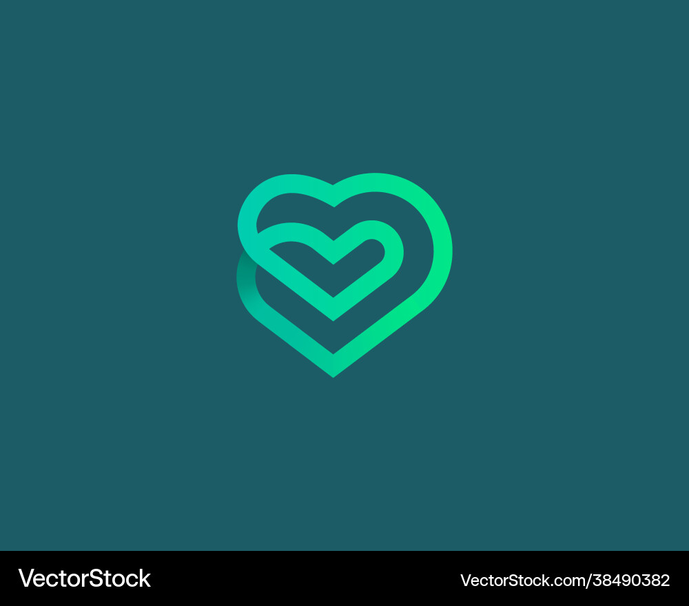 Linear heart loop icon logo design Linear heart loop icon logo design vector image