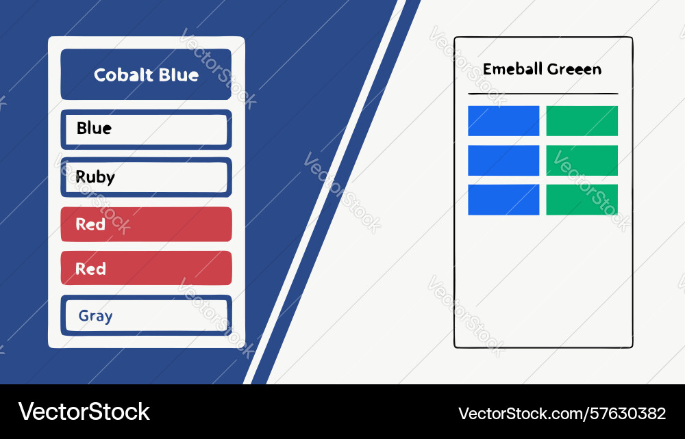 Modern ui element with color swatches and input vector image