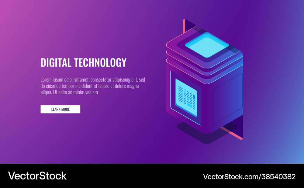 New digital technology server room computer block New digital technology server room computer block vector image
