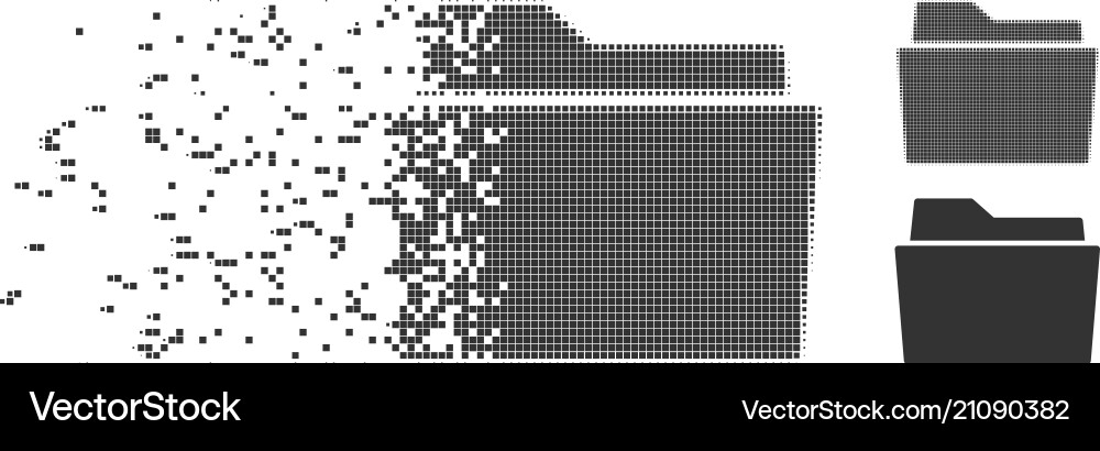 Pixelated Folder Disintegration Vector Image