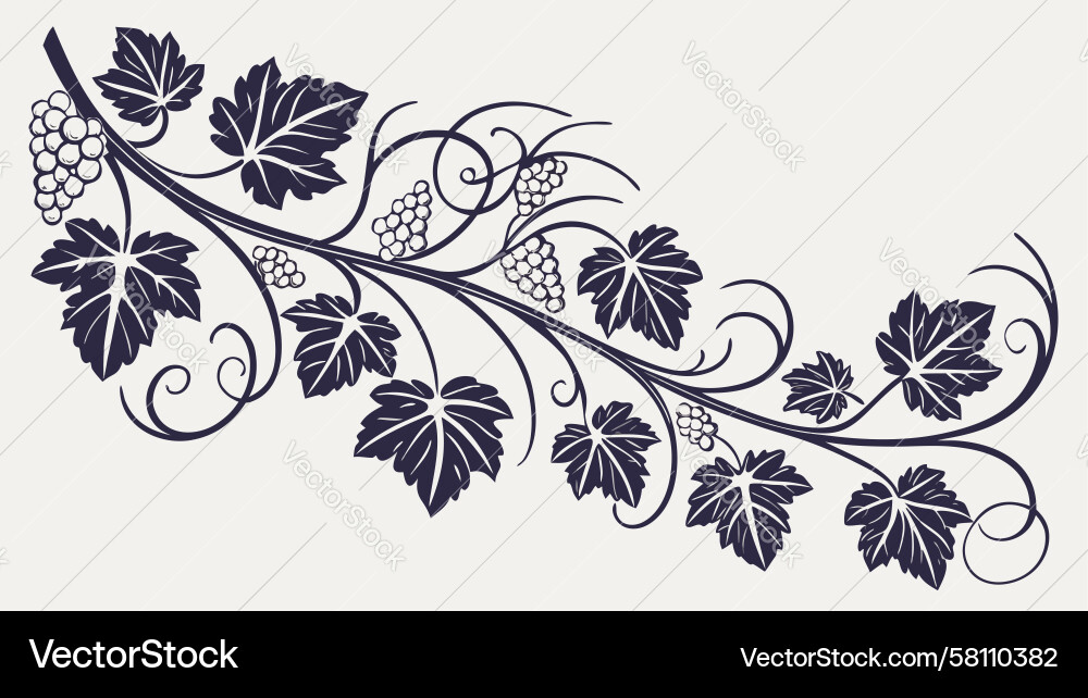 Rustic Grapevine Corner Element Vector Image