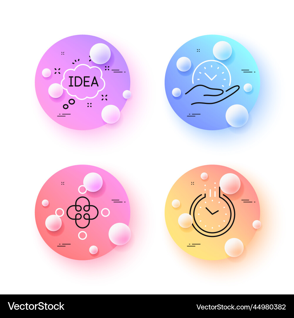 Safe time inclusion and idea minimal line icons Safe time inclusion and idea minimal line icons vector image