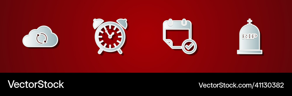 Set cloud sync refresh alarm clock calendar Set cloud sync refresh alarm clock calendar vector image