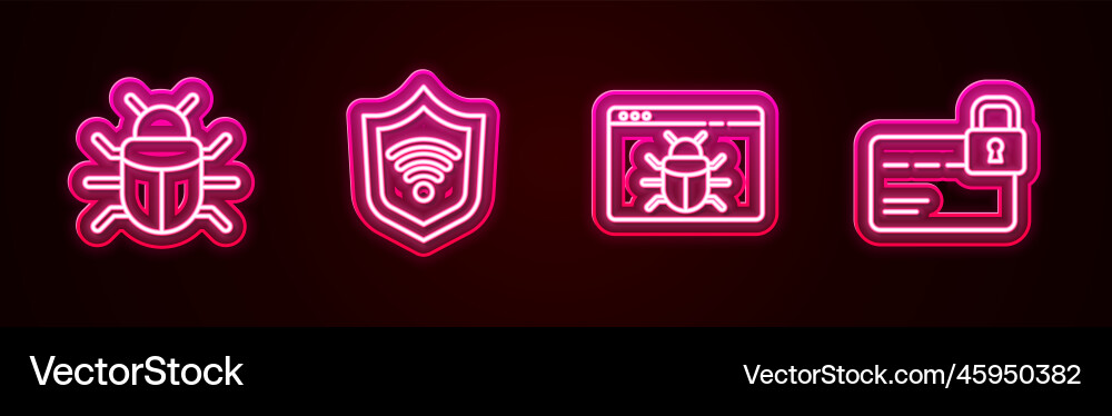 Set line system bug shield with wifi wireless Set line system bug shield with wifi wireless vector image