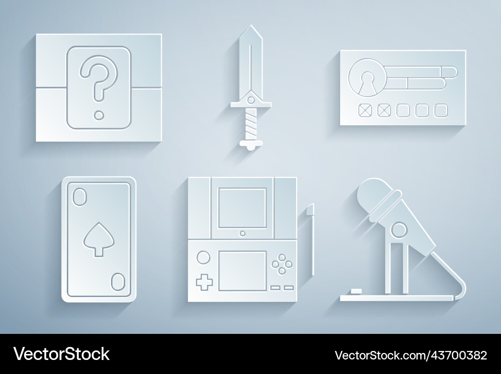 Set portable video game console create account Vector Image