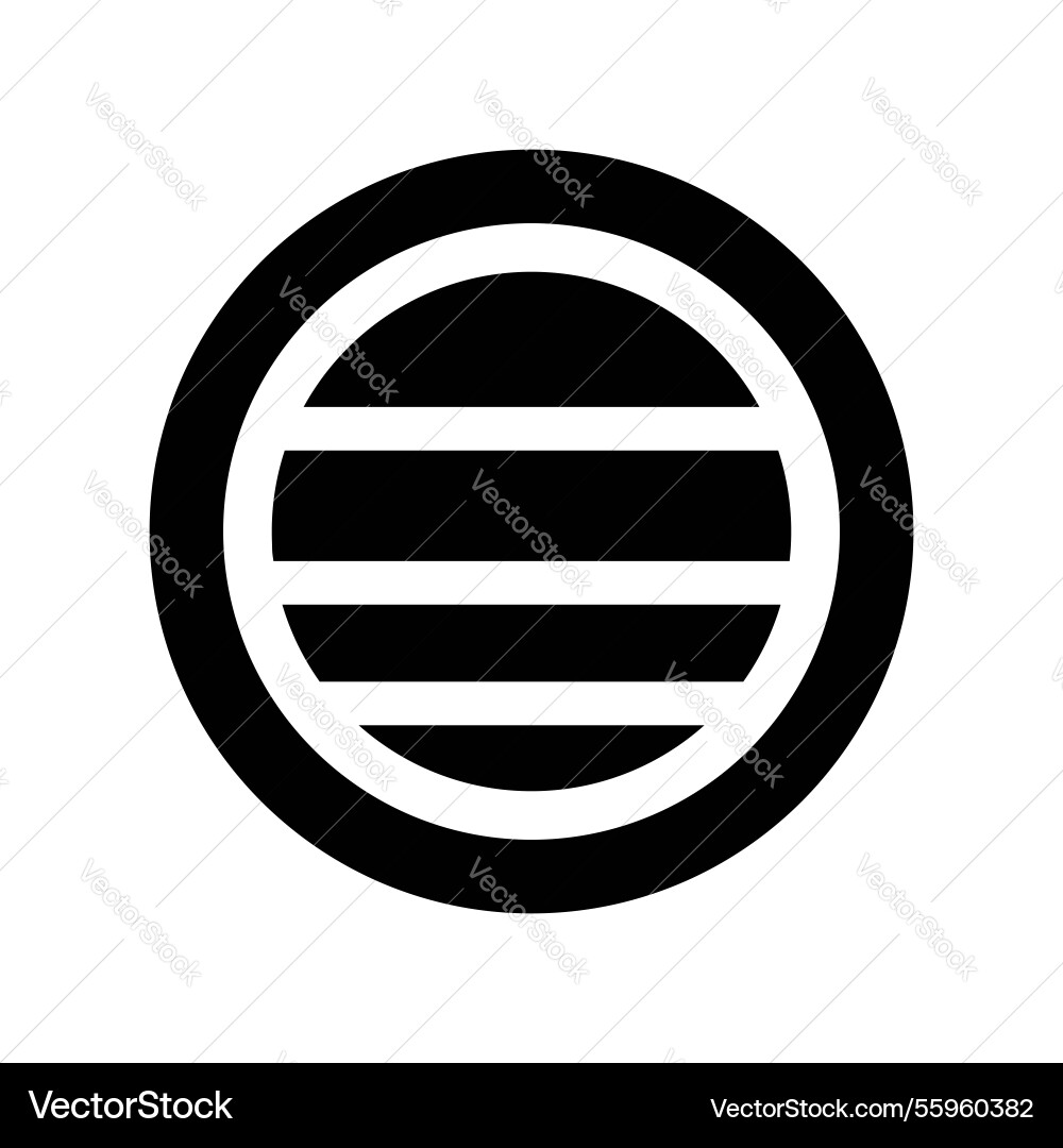 Simple black circle with horizontal lines stock ve Simple black circle with horizontal lines stock ve vector image