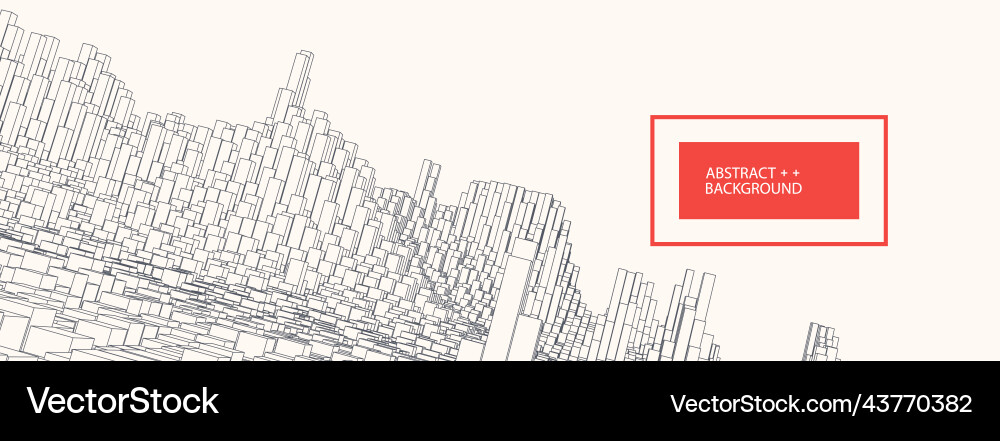 Square pattern wireframe landscape background Square pattern wireframe landscape background vector image
