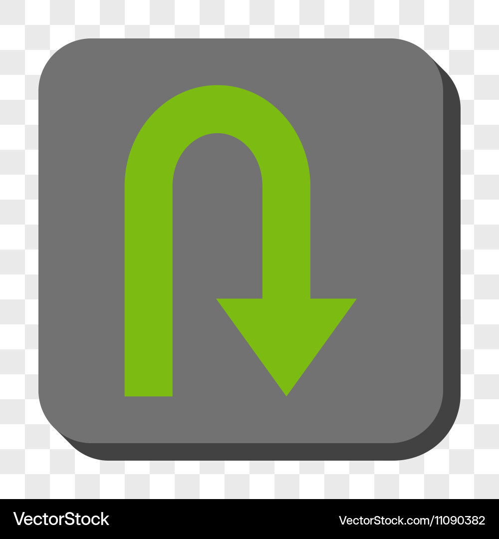 Turn back rounded square button vector image