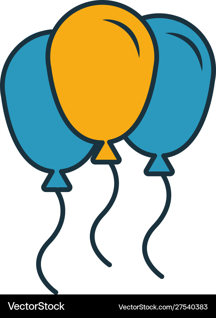 Balloons icon set four elements in different Balloons icon set four elements in different vector image