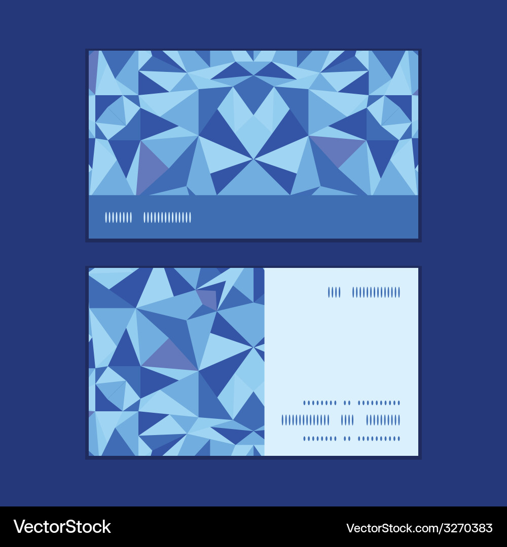 Blue triangle texture horizontal stripe frame Vector Image