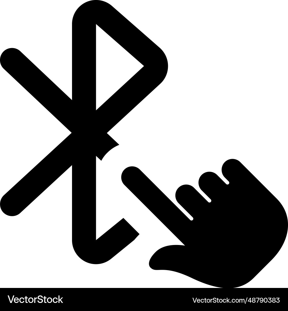 Bluetooth option activated with hand click vector image