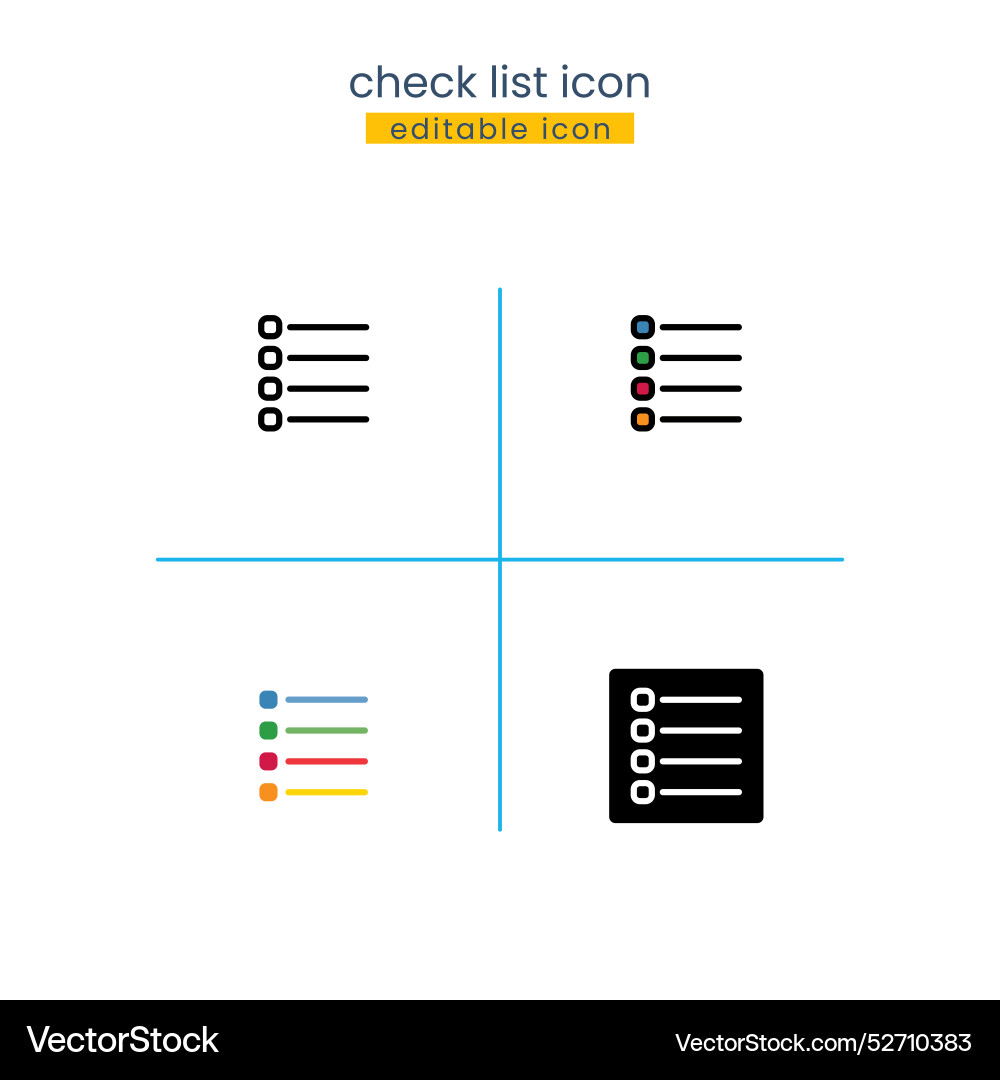 Bullet list and check icon Vector Image