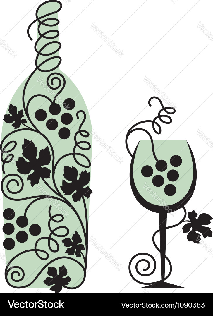 Champagne and Grapes vector image