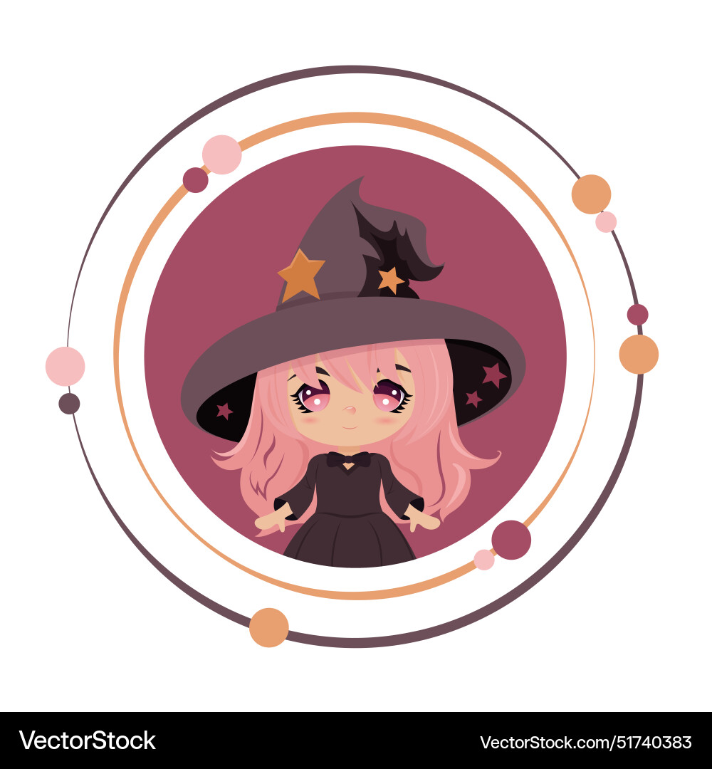 Chibi witch icon Royalty Free Vector Image - VectorStock